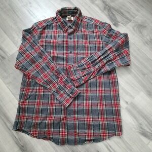 L.L. Bean Flannel Mens Size M Button Down Reg Shirt Multicolor Long Sleeve Plaid